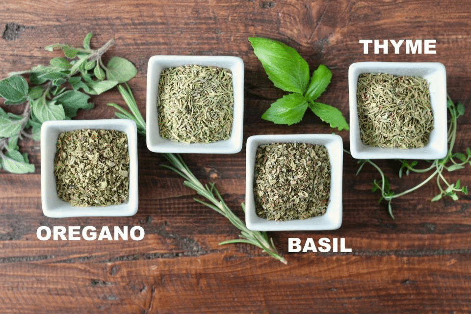 Dried Basil, Oregano, and Thyme