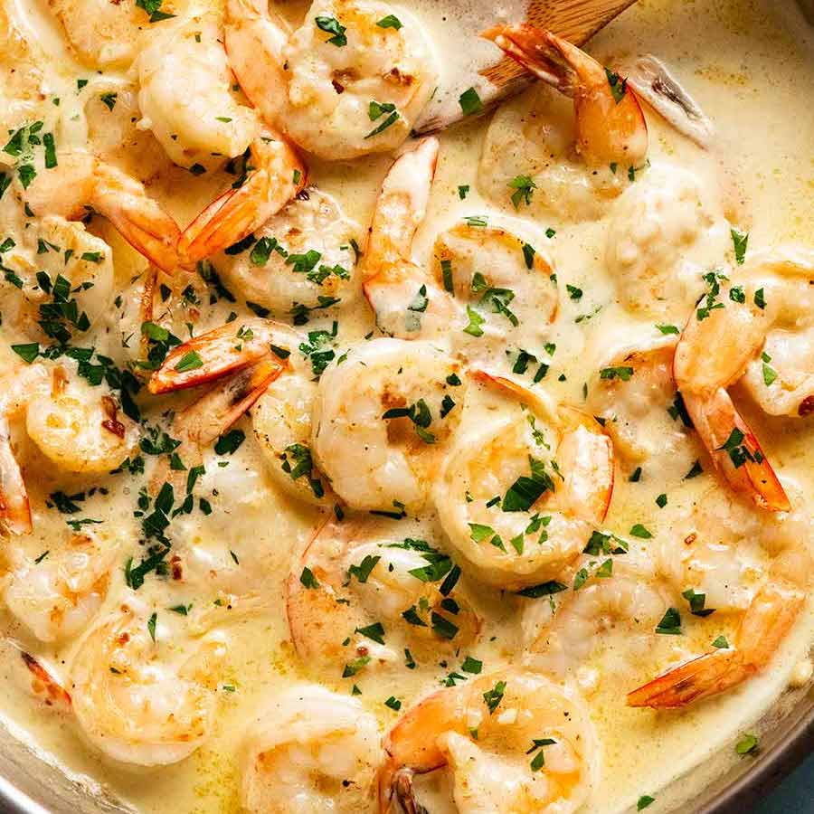 Easy Homemade Creamy Garlic Prawns Recipe