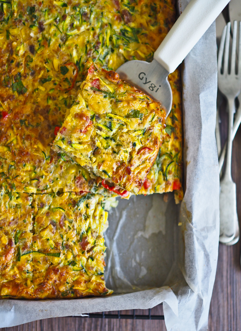 Healthy Homemade Vegetarian Zucchini Slice Recipe