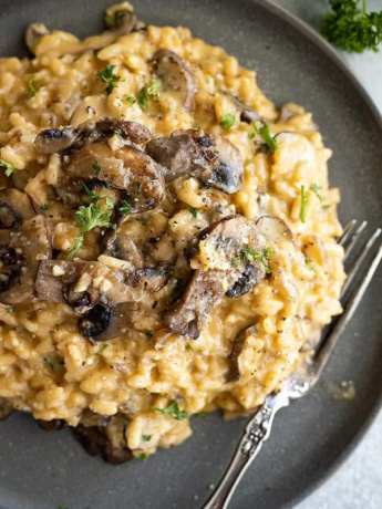 Healthy Homemade Slow Cooker Mushroom Risotto Recipe