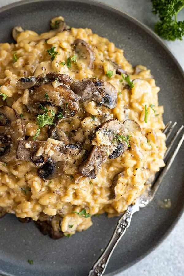 Healthy Homemade Slow Cooker Mushroom Risotto Recipe